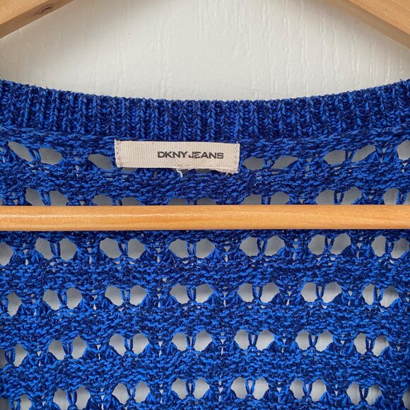DKNY - Blue Lightweight Knit Cardigan Sweater - Picture 6 of 8